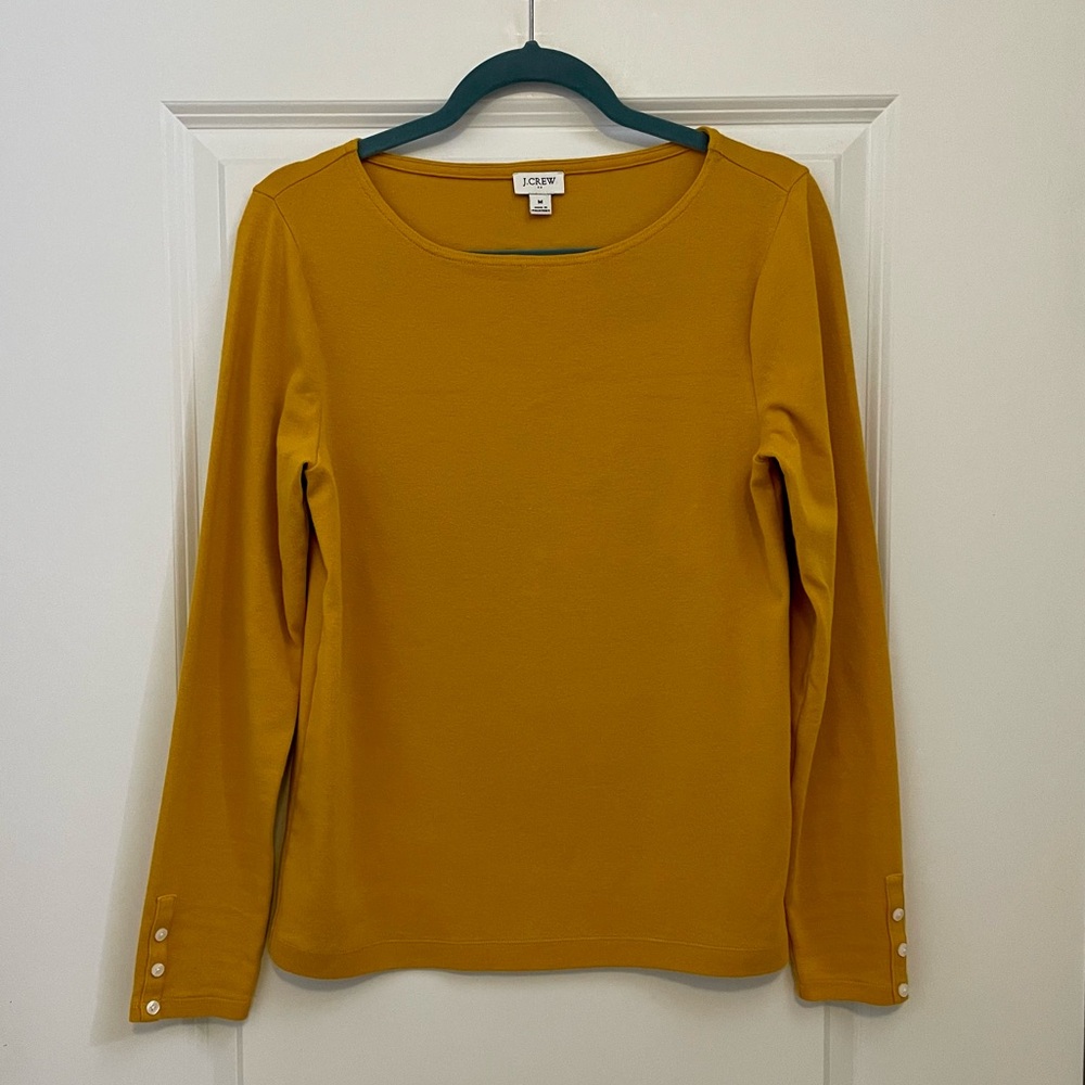 J. Crew Mustard Long Sleeve Blouse